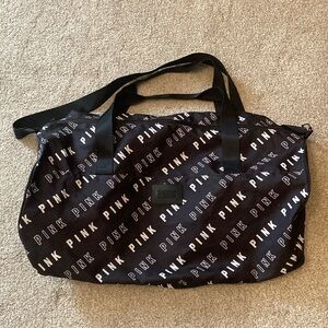 PINK by Victoria's Secret Logo Travel‎ Gym Overnight Large Duffle Bag EUC